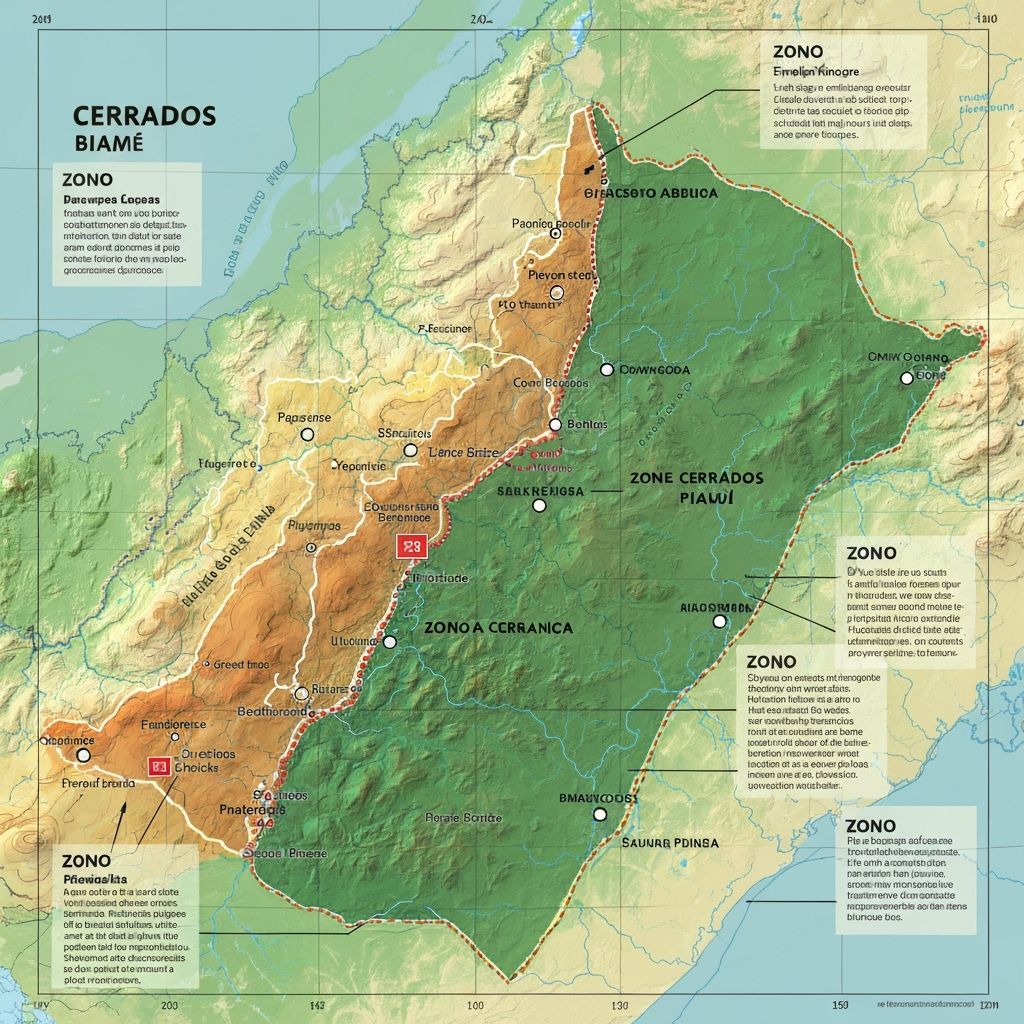 Mapa da Macrorregião dos Cerrados do Piauí